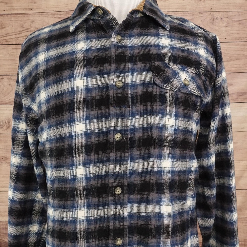 Legendary Whitetails Shirt Mens XL Blue Plaid Long Sleeve Button-Up Flannel